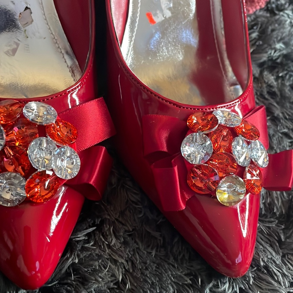 Red Pat and leather